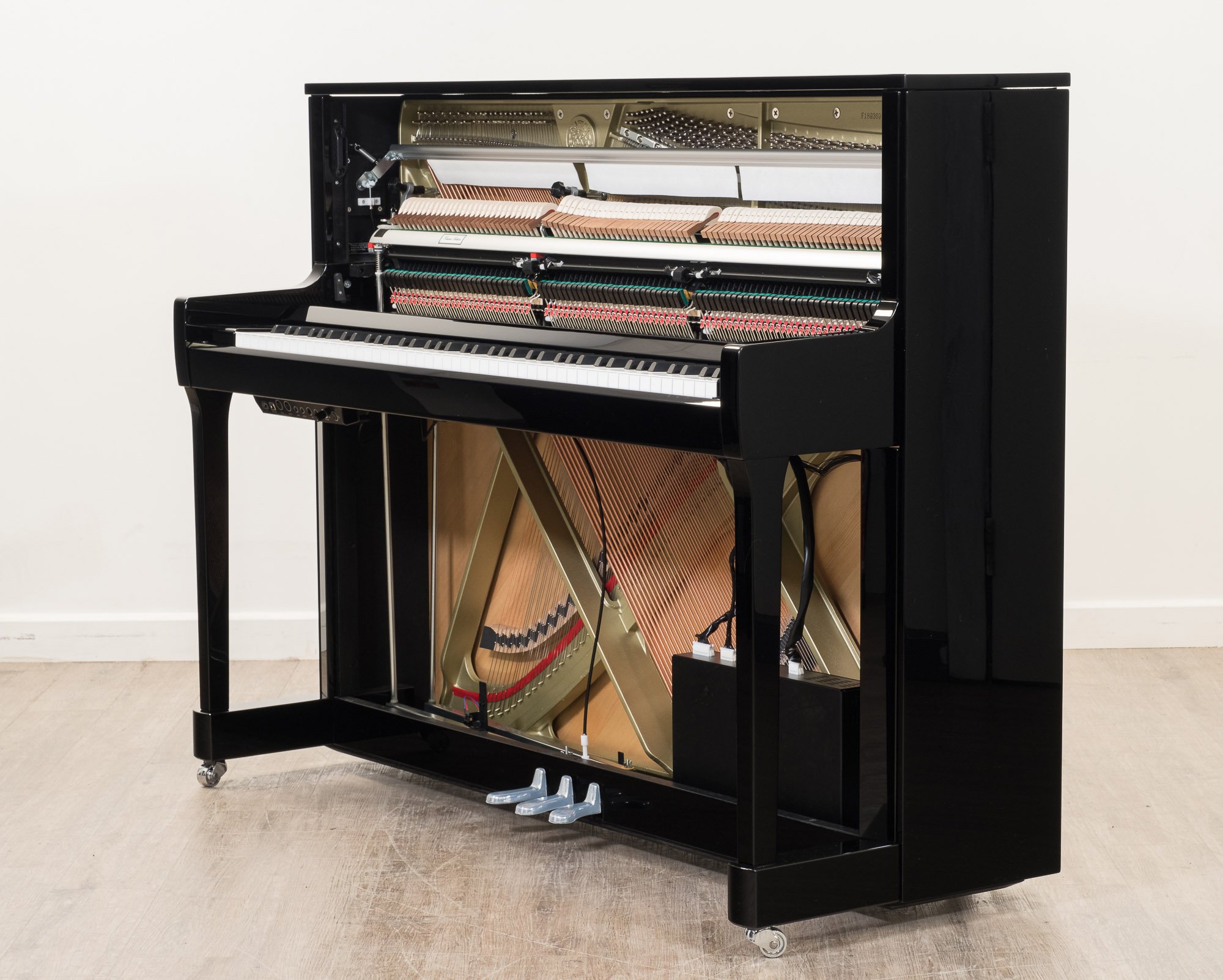 Kawai K200 ATX4 Silent Piano in Polished Black with Chrome Fittings