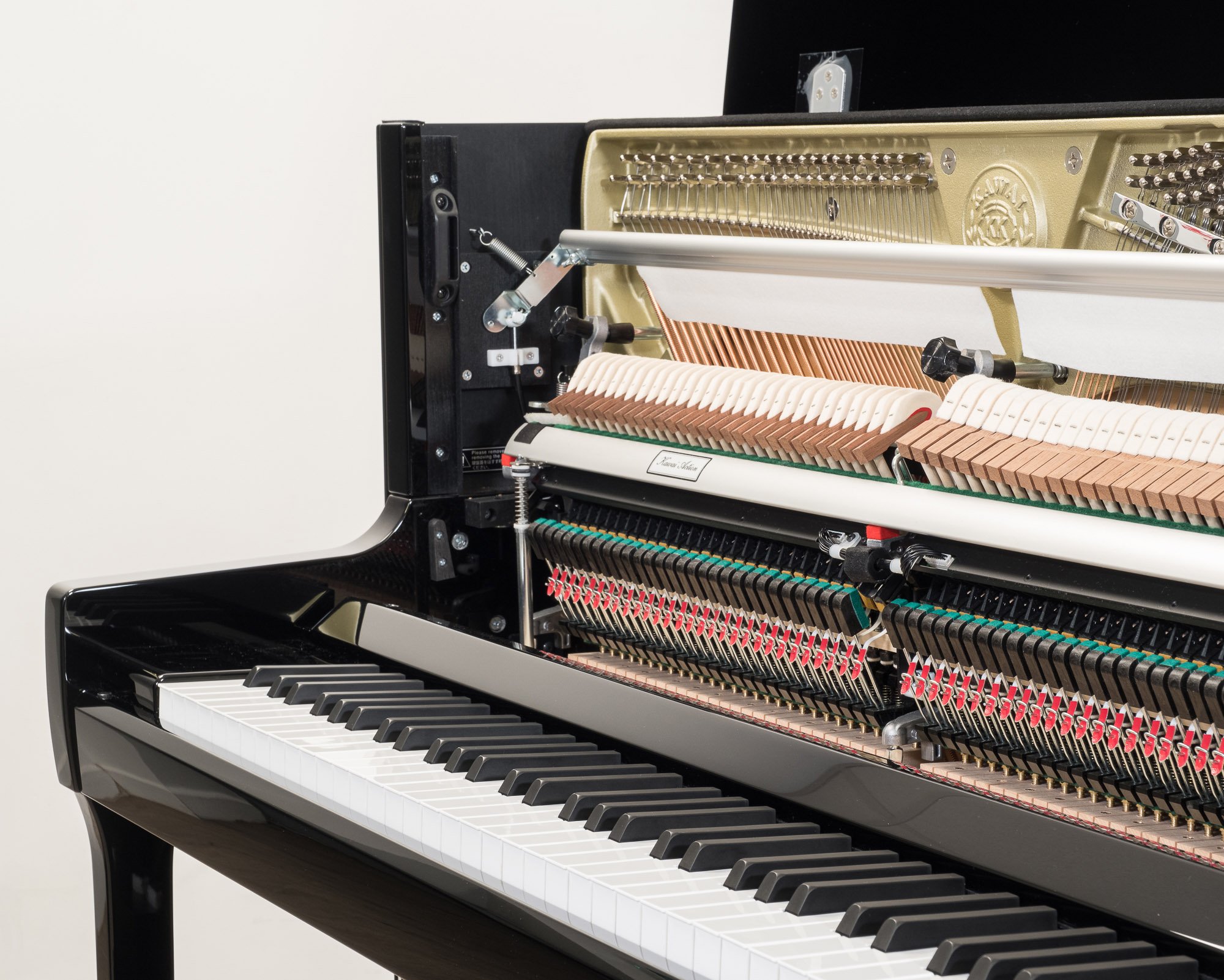 Kawai K200 ATX4 Silent Piano in Polished Black with Chrome Fittings