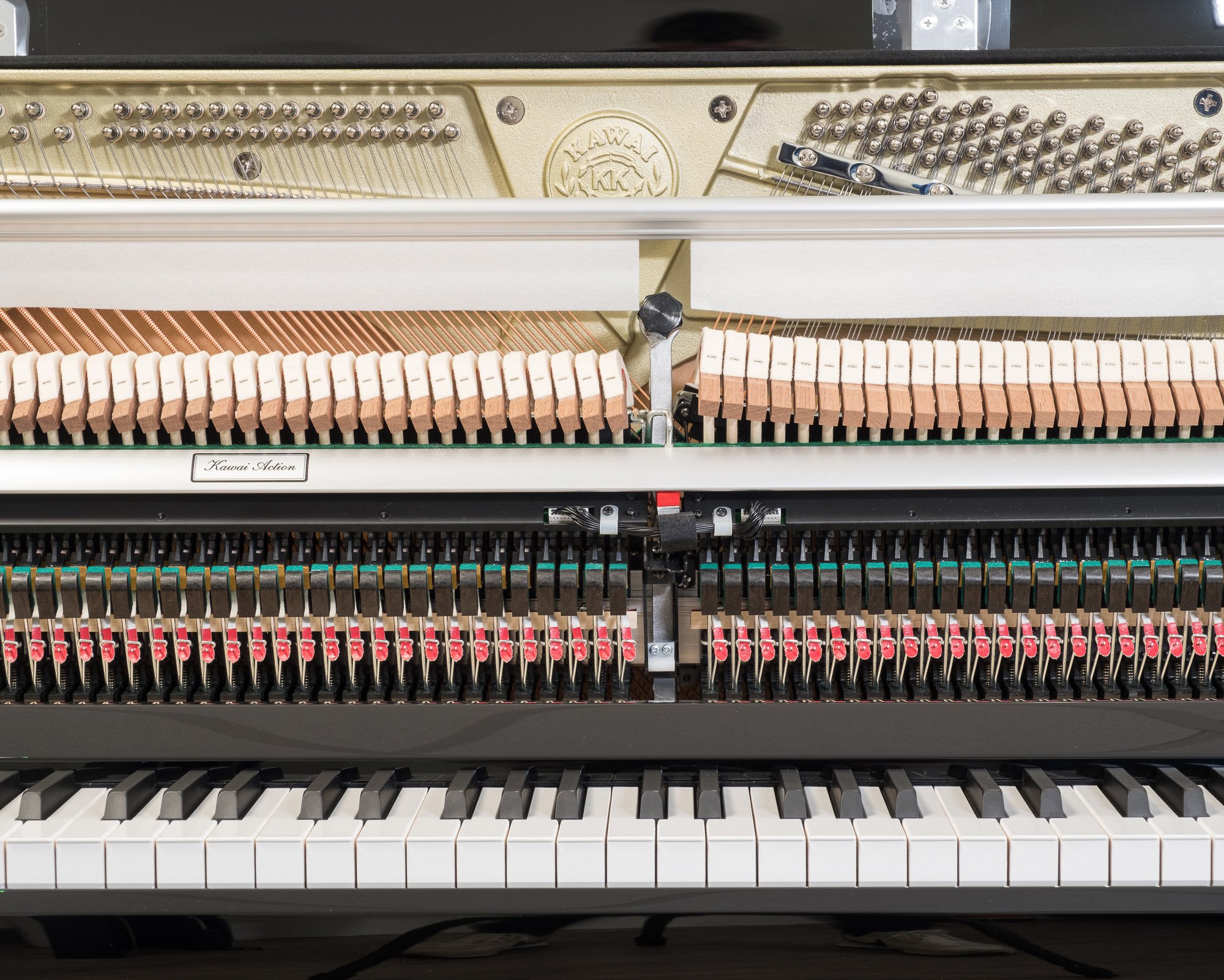 Kawai K200 ATX4 Silent Piano in Polished Black with Chrome Fittings
