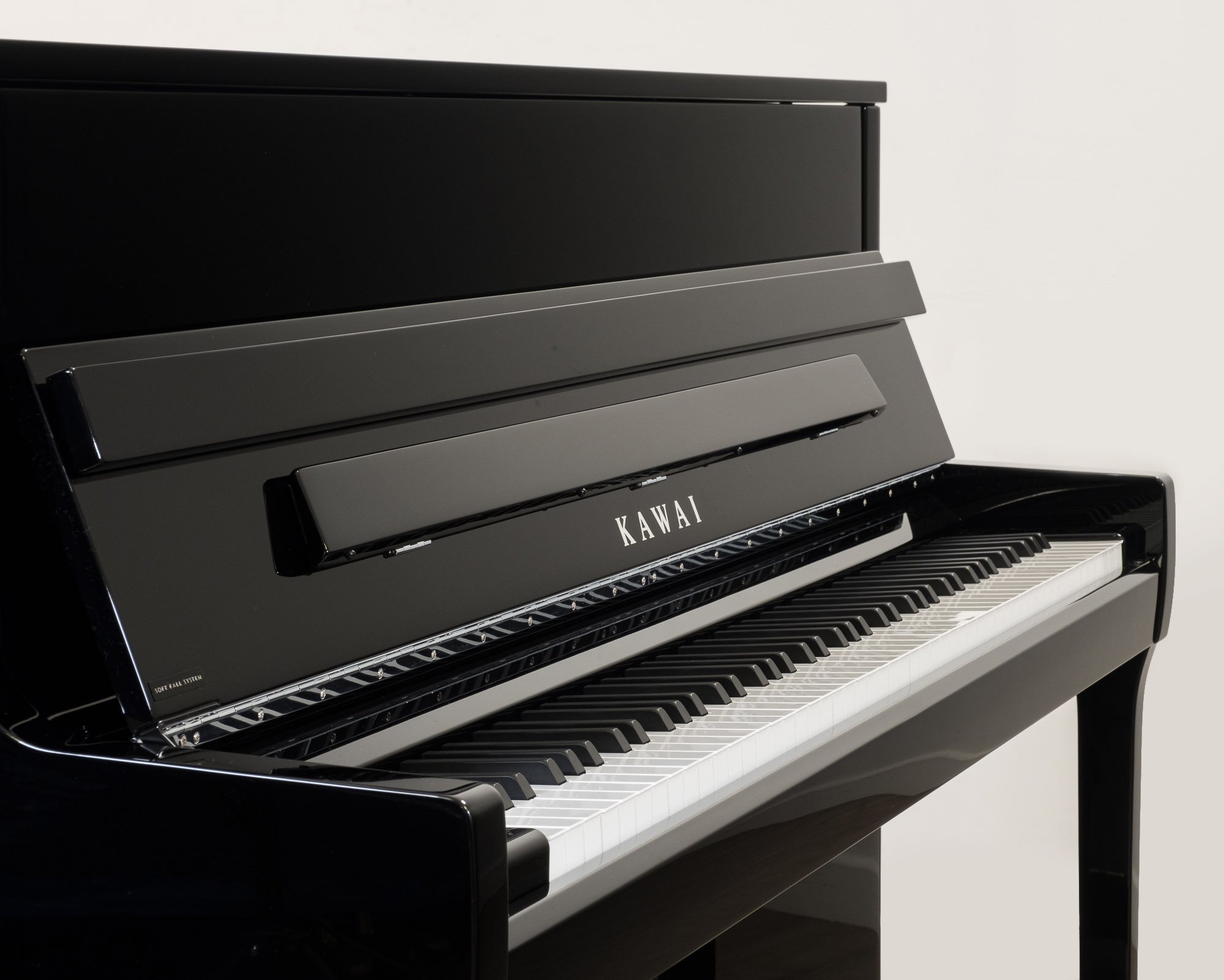 Kawai K200 ATX4 Silent Piano in Polished Black with Chrome Fittings